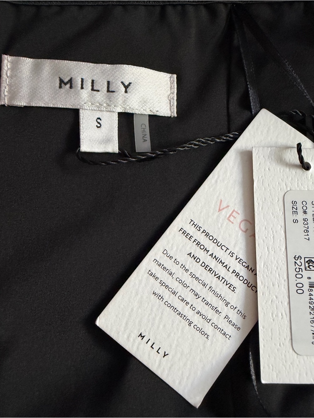 MILLY Black Vegan Leather One Shoulder Bow Crop Top Faux Leather Bustier Size S - Picture 4 of 10